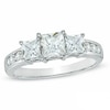 Thumbnail Image 1 of Previously Owned - 1-1/2 CT. T.W. Princess-Cut Diamond Past Present Future® Ring in 14K White Gold