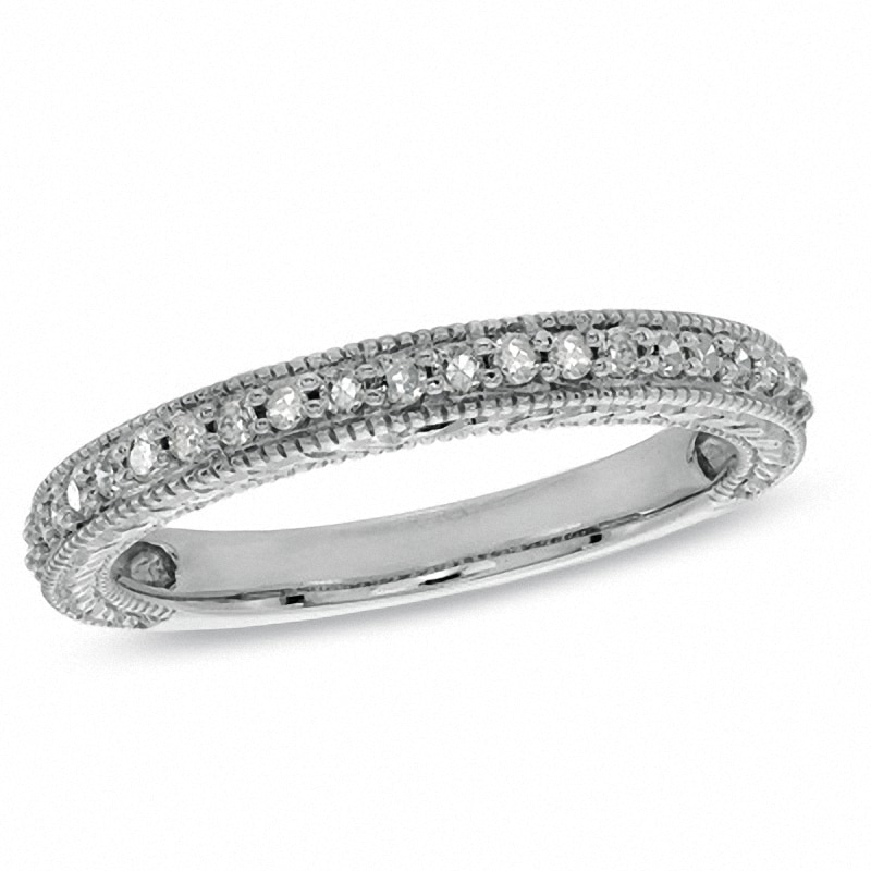 Main Image 1 of Previously Owned - 1/5 CT. T.W. Diamond Vintage-Style Band in 14K White Gold
