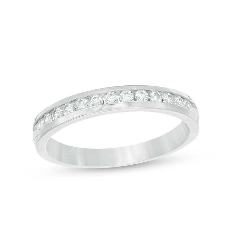 Main Image 1 of Previously Owned - 1/4 CT. T.W. Diamond Channel Band in 14K White Gold