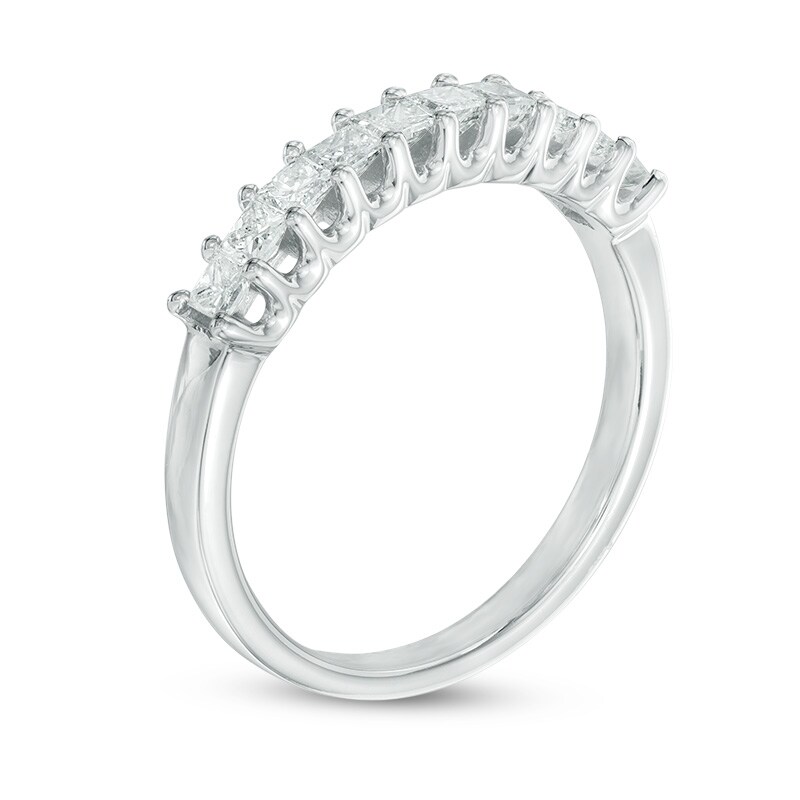 Main Image 2 of Previously Owned - 1/2 CT. T.W. Princess-Cut Diamond Wedding Band in 14K White Gold