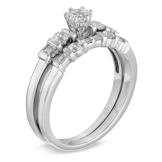 Previously Owned - 1/2 CT. T.w. Diamond Bridal Set in 10K White Gold