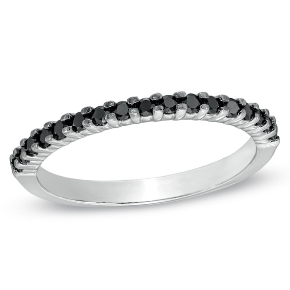 Previously Owned - 1/5 CT. T.w. Black Diamond Band in 10K White Gold