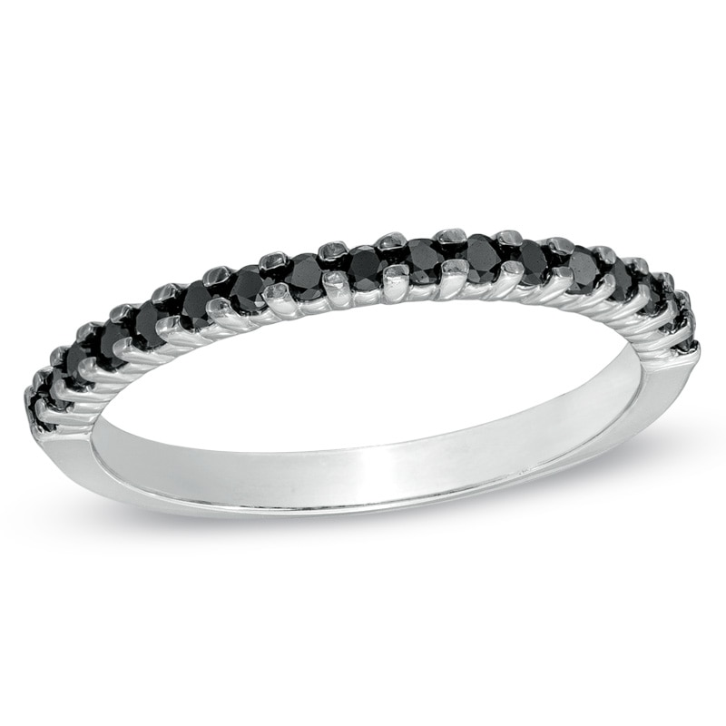 Main Image 1 of Previously Owned - 1/5 CT. T.W. Black Diamond Band in 10K White Gold