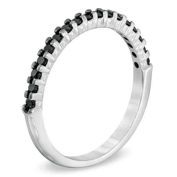 Previously Owned - 1/5 CT. T.w. Black Diamond Band in 10K White Gold
