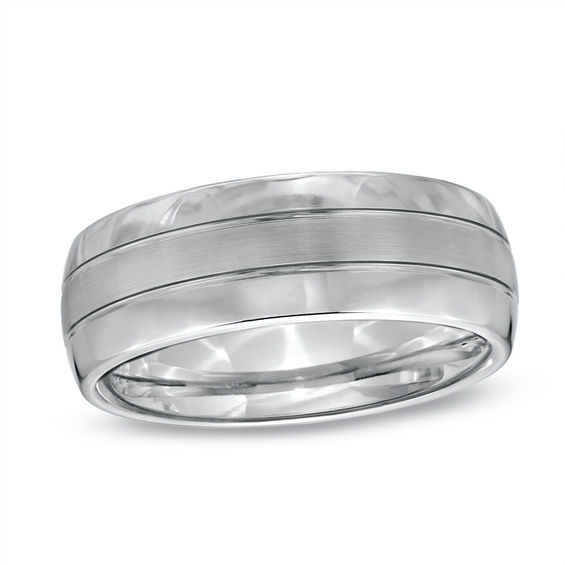 Previously Owned - Triton 8.0mm Comfort Fit White Tungsten Wedding Band