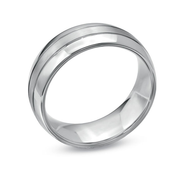 Previously Owned - Triton 8.0mm Comfort Fit White Tungsten Wedding Band