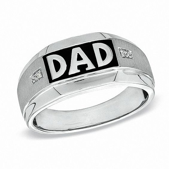 Previously Owned - Diamond Accent "Dad" Ring in 10K White Gold