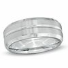 Thumbnail Image 1 of Previously Owned - 8.0mm Comfort Fit Titanium Grooved Wedding Band