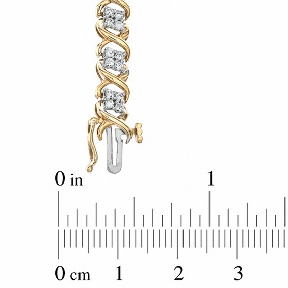 Previously Owned - 1 CT. T.w. Diamond "X" Bracelet in 10K Gold