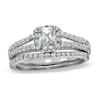 Thumbnail Image 1 of Previously Owned 1/2 CT. T.W. Princess-Cut Diamond Frame Split Shank Soldered Bridal Set in 14K White Gold