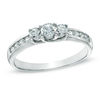 Thumbnail Image 1 of Previously Owned - 1/2 CT. T.W. Diamond Three Stone Engagement Ring in 10K White Gold