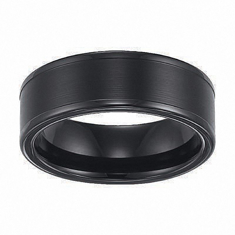 Main Image 1 of Previously Owned - Triton 8.0mm Black Tungsten Carbide Wedding Band