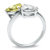 Thumbnail Image 2 of Previously Owned - 2 CT. T.W. Pear-Shaped Enhanced Fancy Yellow and White Diamond Bypass Ring in 14K White Gold (I/I2)