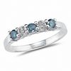 Thumbnail Image 1 of Previously Owned - 1/5 CT. T.W. Enhanced Blue and White Diamond Five Stone Band in 14K White Gold