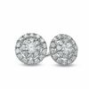 Thumbnail Image 1 of Previously Owned - 1/2 CT. T.W. Diamond Double Frame Stud Earrings in 10K White Gold