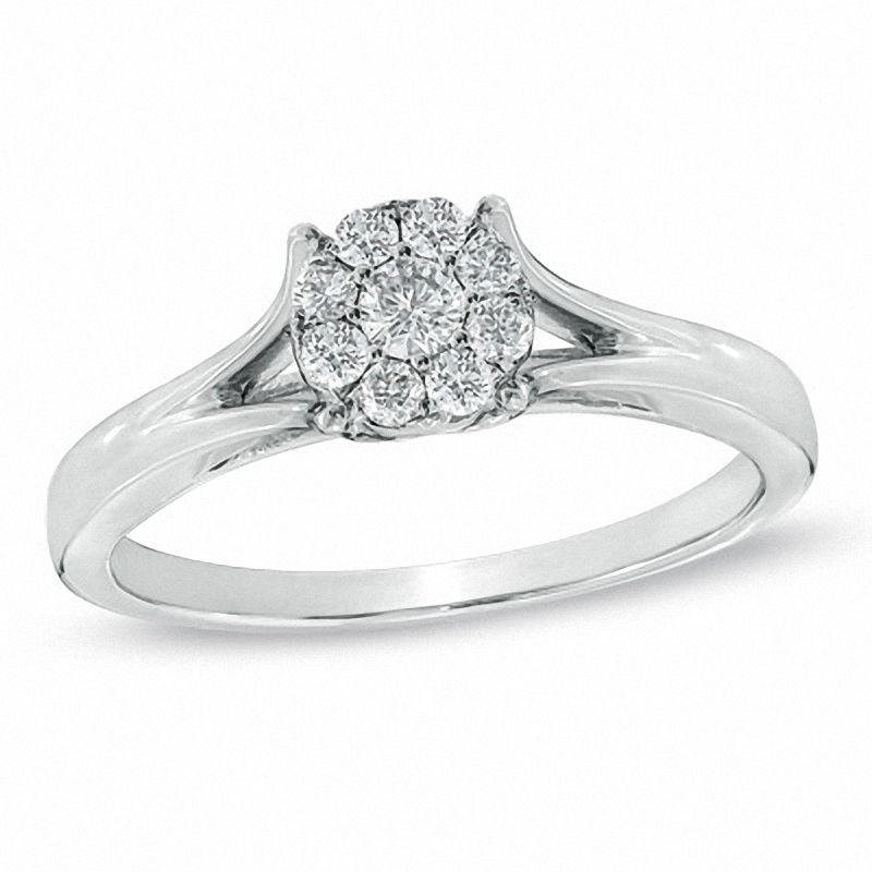 Main Image 1 of Previously Owned - 1/4 CT. T.W. Composite Diamond Engagement Ring in 10K White Gold