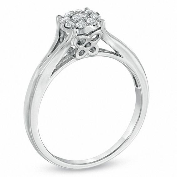 Previously Owned - 1/4 CT. T.w. Composite Diamond Engagement Ring in 10K White Gold