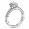 Thumbnail Image 2 of Previously Owned - 3/4 CT. T.W. Emerald-Cut Diamond Frame Bridal Set in 14K White Gold
