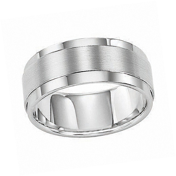 Previously Owned - Triton 9.0mm Comfort Fit White Tungsten Wedding Band