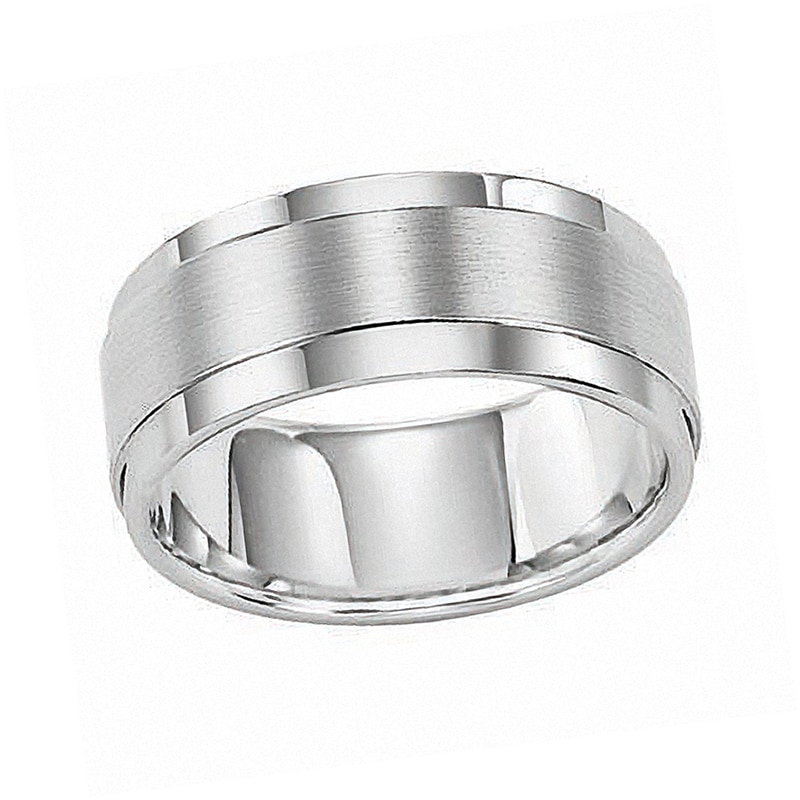 Main Image 1 of Previously Owned - Triton 9.0mm Comfort Fit White Tungsten Wedding Band