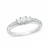 Thumbnail Image 1 of Previously Owned - 1/2 CT. T.W. Princess-Cut Diamond Three Stone Engagement Ring in 10K White Gold