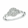 Thumbnail Image 1 of Previously Owned - Cherished Promise Collection™ 1/8 CT. T.W. Diamond Frame Twist Promise Ring in 10K White Gold
