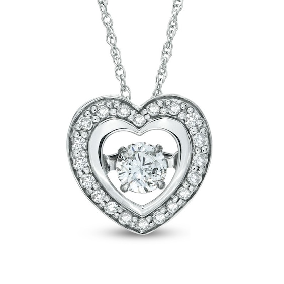 Previously Owned - 1/4 CT. T.w. Diamond Heart Pendant in 10K White Gold