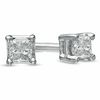 Thumbnail Image 1 of Previously Owned - 1/10 CT. T.W. Princess-Cut Diamond Solitaire Stud Earrings in 14K White Gold