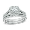 Thumbnail Image 0 of Previously Owned - 7/8 CT. T.W. Diamond Double Square Frame Bridal Set in 14K White Gold