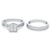 Thumbnail Image 3 of Previously Owned - 1-1/4 CT. T.W. Princess-Cut Quad Diamond Bridal Set in 14K White Gold