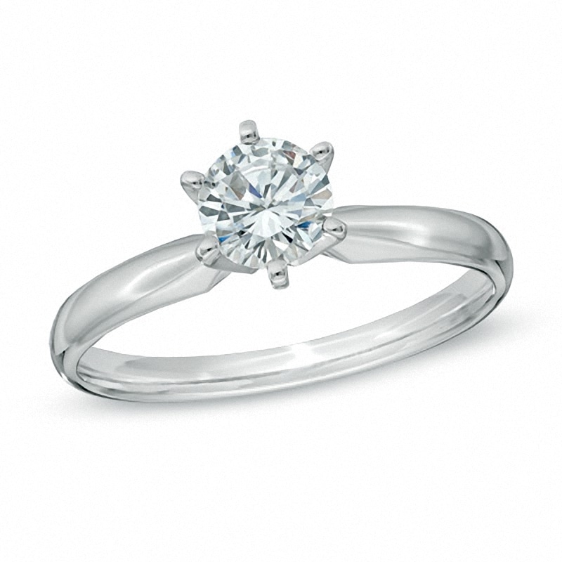Main Image 1 of Previously Owned - 5/8 CT. Diamond Solitaire Engagement Ring in 14K White Gold