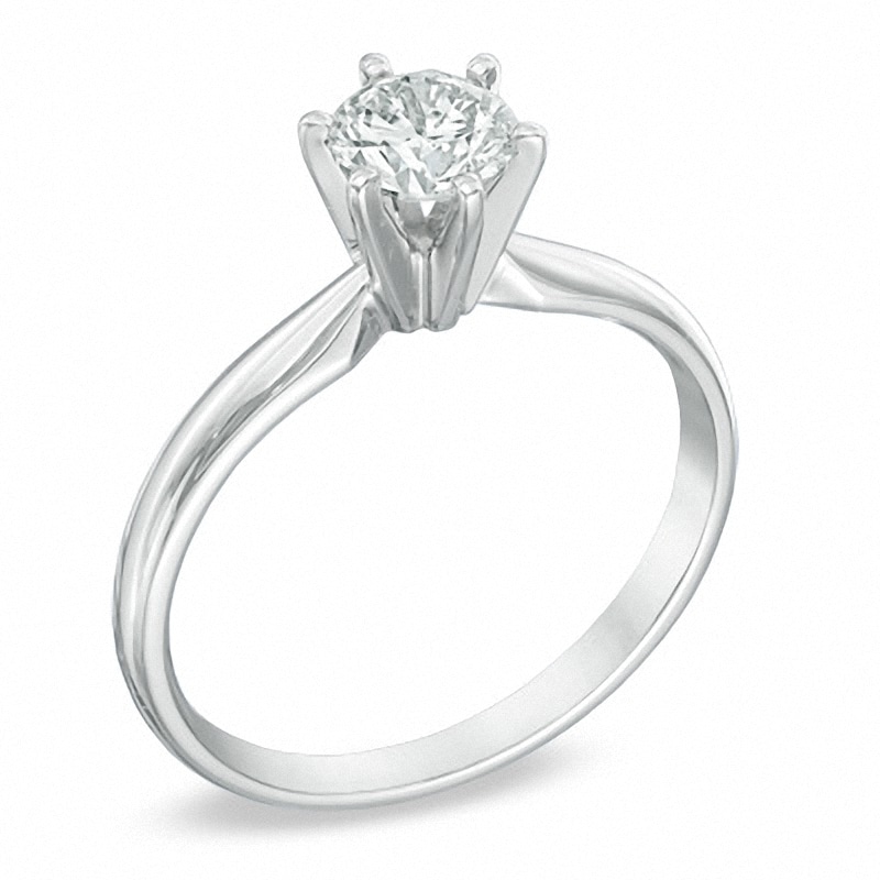 Main Image 2 of Previously Owned - 5/8 CT. Diamond Solitaire Engagement Ring in 14K White Gold
