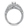 Thumbnail Image 2 of Previously Owned - 2 CT. T.W.  Framed Emerald-Cut Diamond Three Stone Ring in 14K White Gold