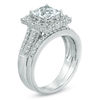 Thumbnail Image 2 of Previously Owned - 6.0mm Princess-Cut Lab-Created White Sapphire Fashion Ring Set in Sterling Silver