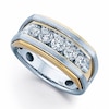 Thumbnail Image 0 of Previously Owned - Men's 1 CT. T.W. Diamond Five Stone Wedding Band in 14K Two-Tone Gold