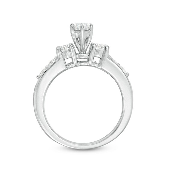 Previously Owned - 2 CT. T.w. Diamond Three Stone Bridal Set in 14K White Gold