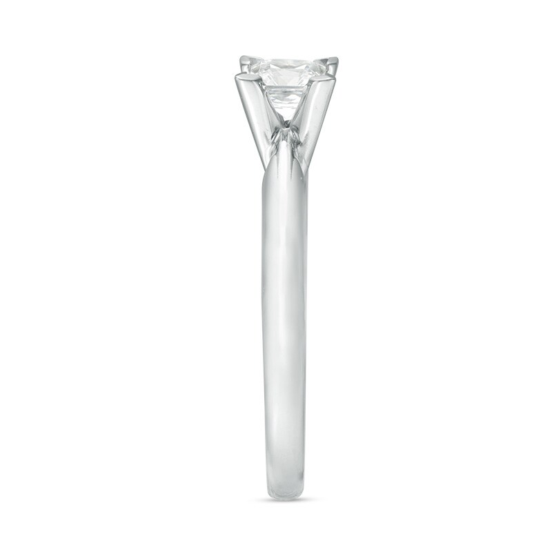 Main Image 4 of Previously Owned - 1/2 CT. Princess-Cut Diamond Solitaire Engagement Ring in 14K White Gold