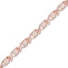 Thumbnail Image 1 of Previously Owned - Morganite "XO" Bracelet in Sterling Silver with 18K Rose Gold Plate - 7.25"