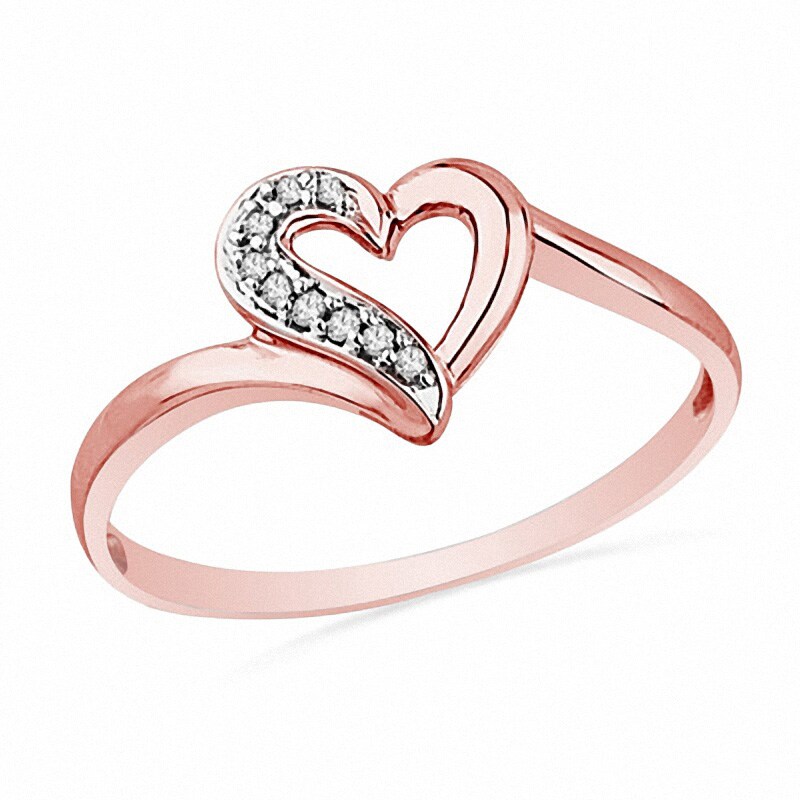Main Image 1 of Previously Owned - Diamond Accent Heart Ring in 10K Rose Gold