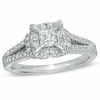 Thumbnail Image 1 of Previously Owned - 1 CT. T.W. Princess-Cut Diamond Vintage-Style Engagement Ring in 14K White Gold