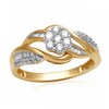 Thumbnail Image 1 of Previously Owned - 1/2 CT. T.W. Diamond Cluster Bypass Ring in 10K Gold