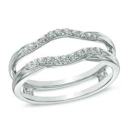 Previously Owned - 1/5 CT. T.W. Diamond Contour Solitaire Enhancer in 14K White Gold