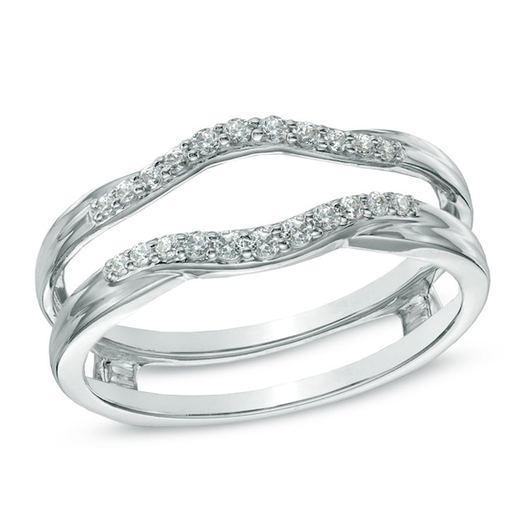 Previously Owned - 1/5 CT. T.w. Diamond Contour Solitaire Enhancer in 14K White Gold