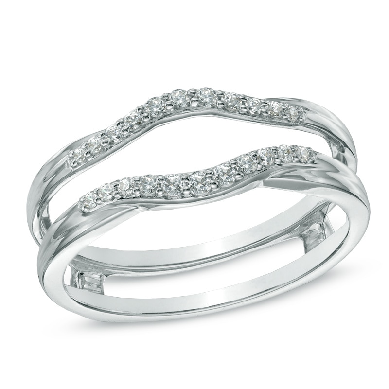 Main Image 1 of Previously Owned - 1/5 CT. T.W. Diamond Contour Solitaire Enhancer in 14K White Gold
