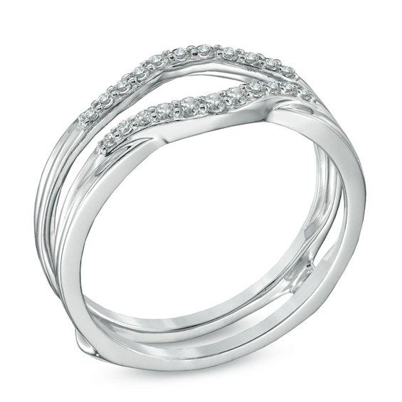 Previously Owned - 1/5 CT. T.w. Diamond Contour Solitaire Enhancer in 14K White Gold