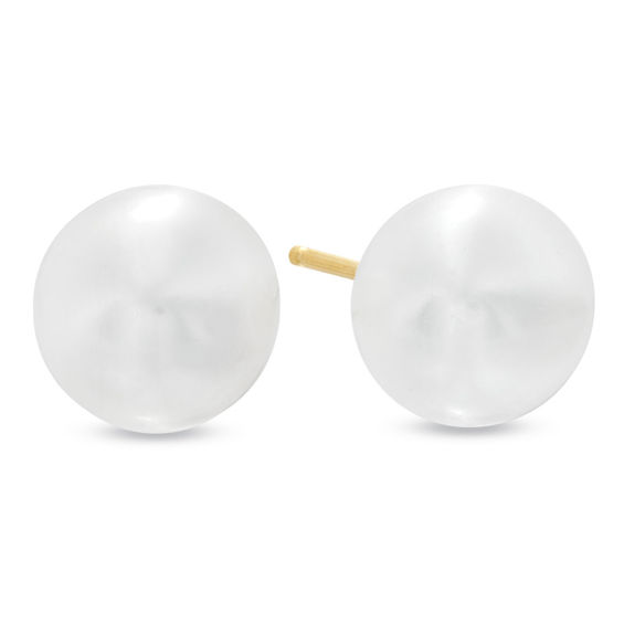 Previously Owned-7.0-7.5mm Freshwater Cultured Pearl Stud Earrings in 14K Gold