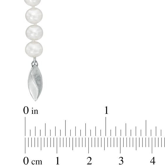 Previously Owned - 6.0 - 8.0mm Cultured Freshwater Pearl and Crystal Strand Necklace, Bracelet and Drop Earrings Set in Sterling Silver