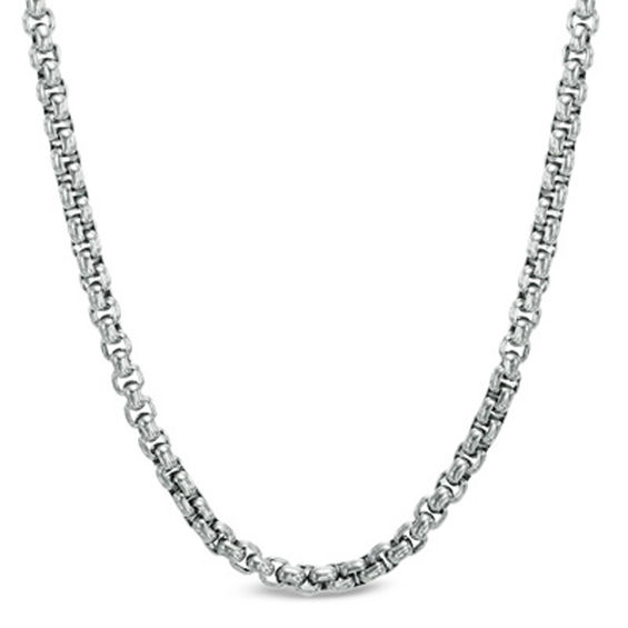 Previously Owned - Men's Signature Tag Box Chain Necklace in Stainless Steel - 30"