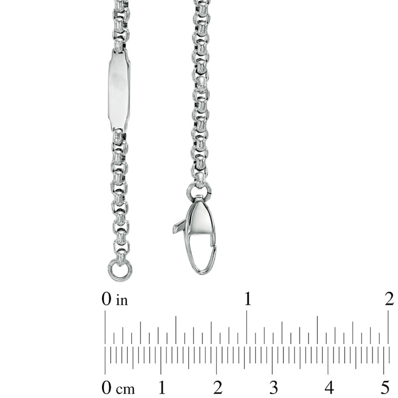 Main Image 2 of Previously Owned - Men's Signature Tag Box Chain Necklace in Stainless Steel - 30"