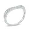 Thumbnail Image 1 of Previously Owned - 1/8 CT. T.W. Diamond Vintage-Style Contour Wedding Band in 14K White Gold